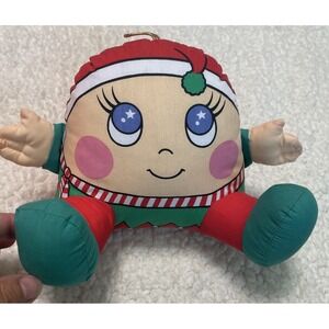 Christmas Elf Plush Doll Vtg Cushhees Stuffed Toy Girl 1987 Amerawell Hong Kong